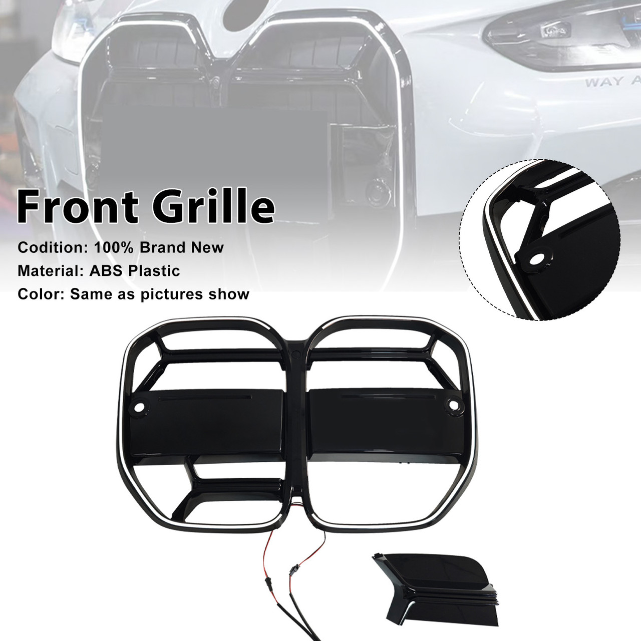 2020-2025 BMW 4 Series G22 G23 G82 CS-Style Front Bumper Grille With ACC Generic