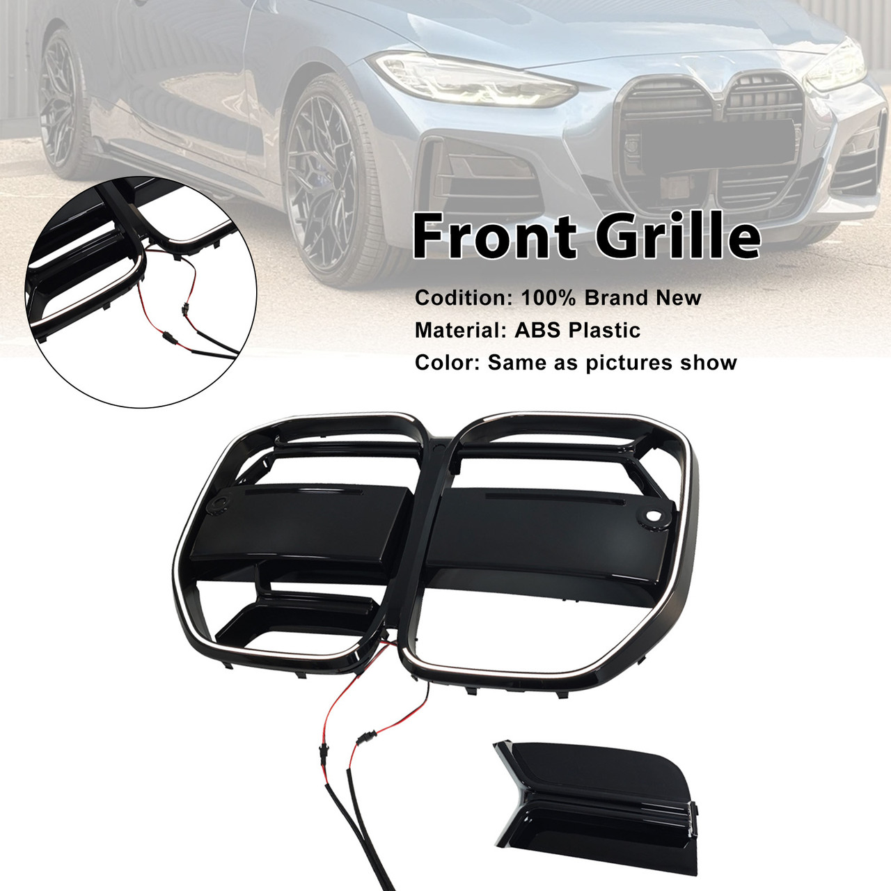 2020-2025 BMW 4 Series G22 G23 G82 CS-Style Front Bumper Grille With ACC Generic