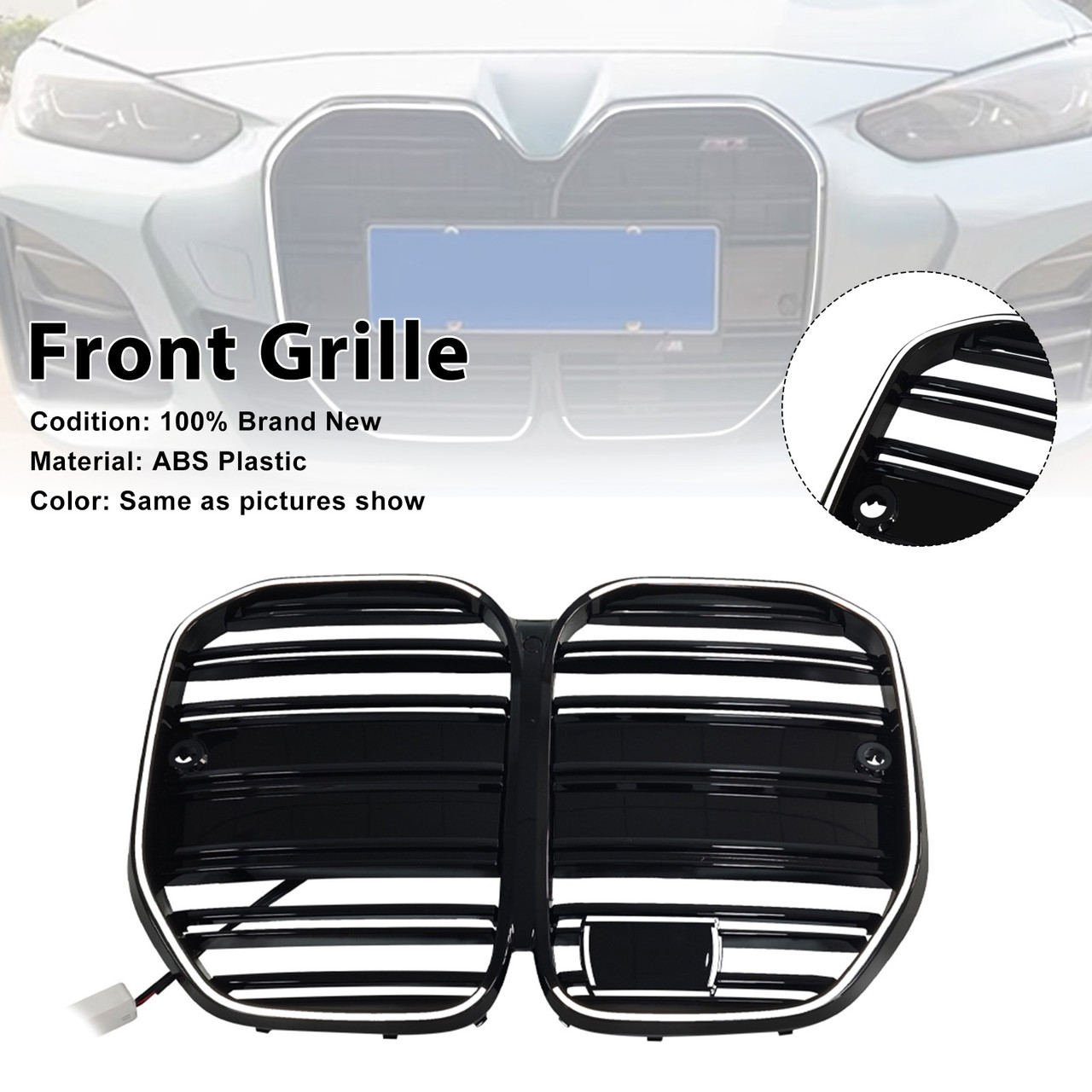 2020-2025 BMW 4 Series G22 G23 G82 M4-Style Front Bumper Grille With ACC Generic