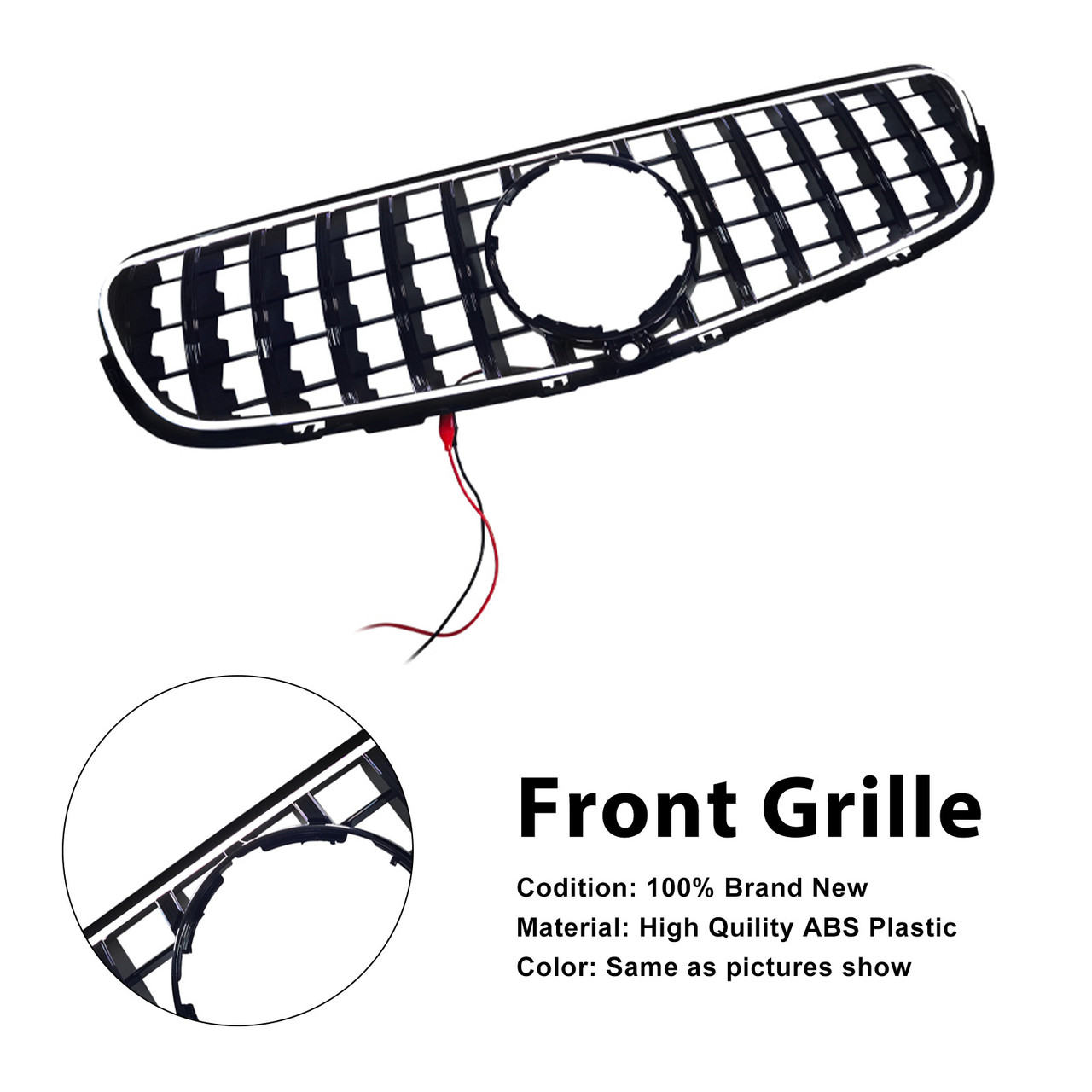 2015-2019 Mercedes-Benz GLC-Class W253 X253 GLC300 GLC350 GT-Style Front Bumper Grille With Camera Hole Generic