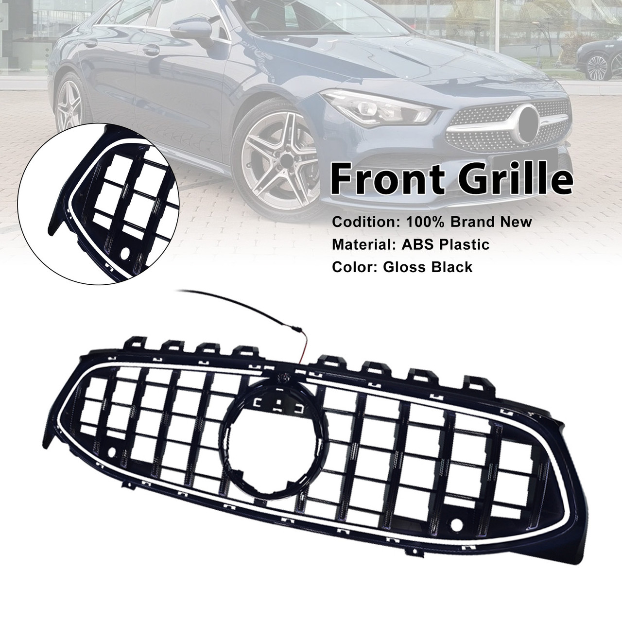 2020-2024 MERCEDES BENZ CLA-CLASS W118 C118 Front Bumper Grille Black Generic
