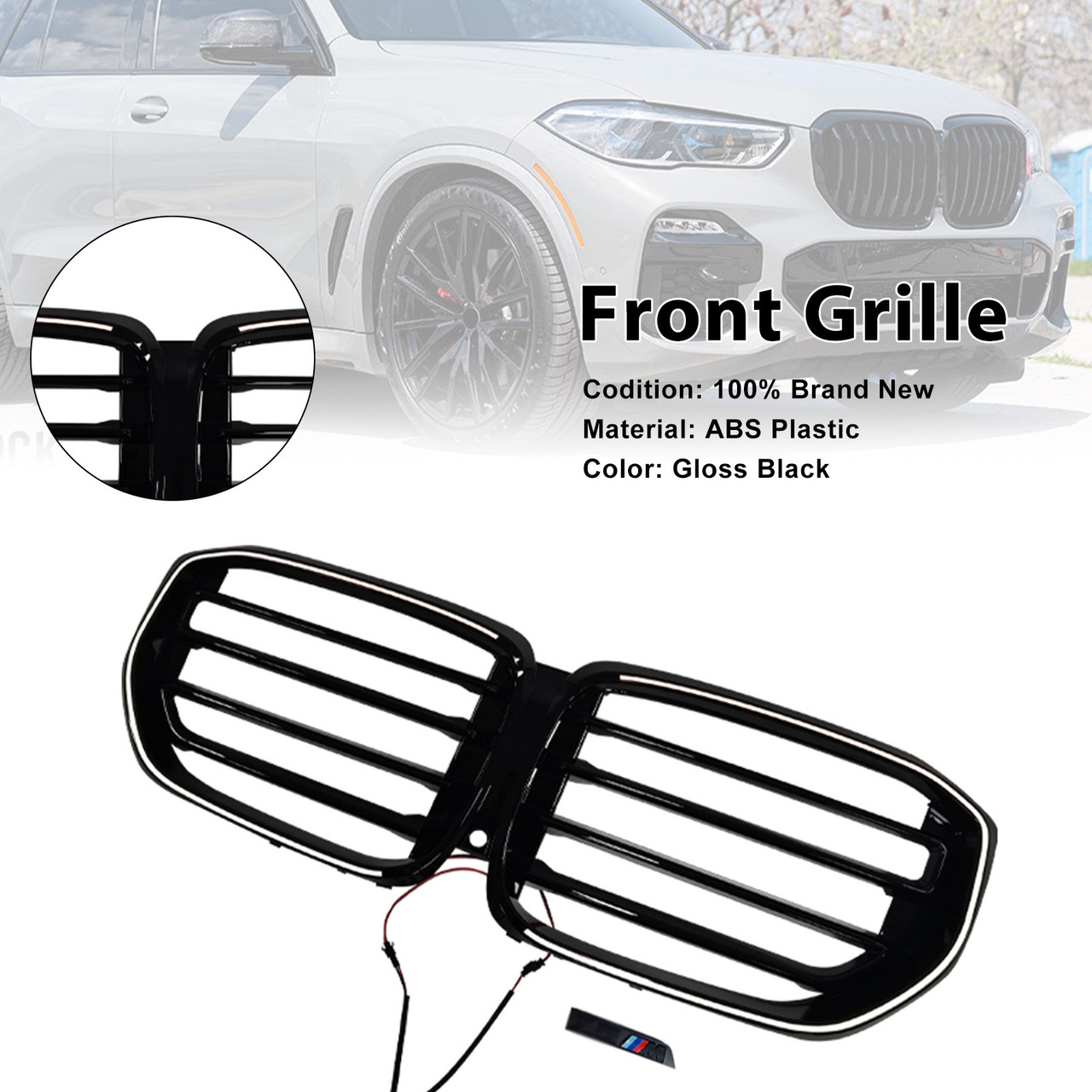 2024 BMW X5 G05 G18 M-Style Front Bumper Grille Gloss Black Generic