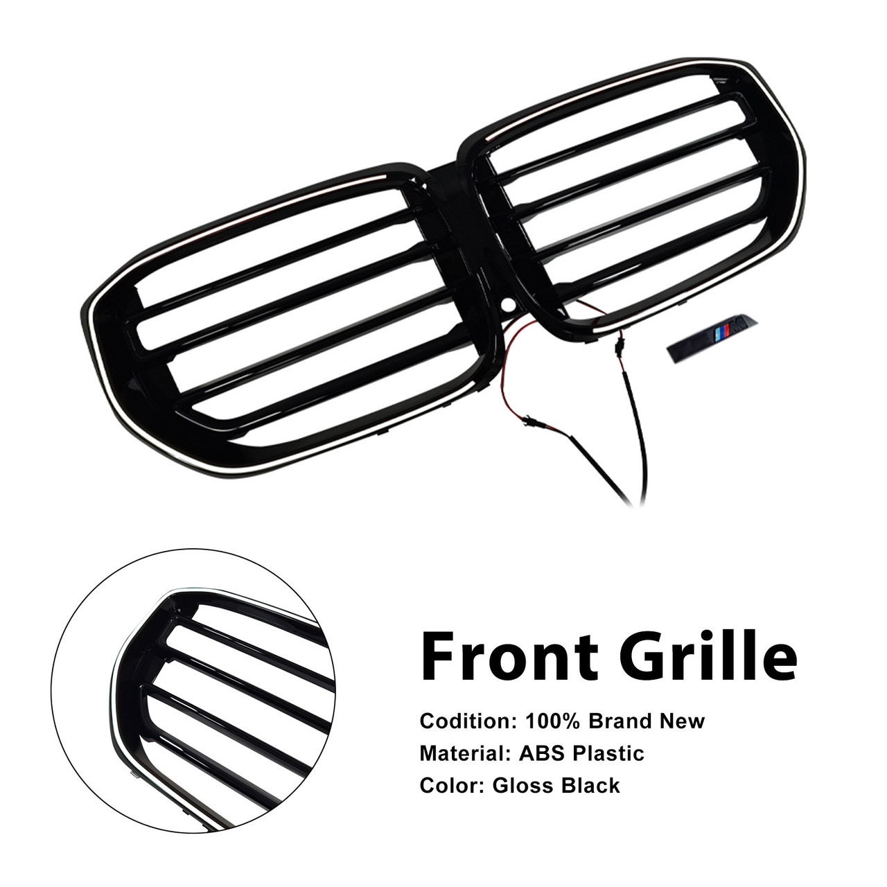 2024 BMW X5 G05 G18 M-Style Front Bumper Grille Gloss Black Generic
