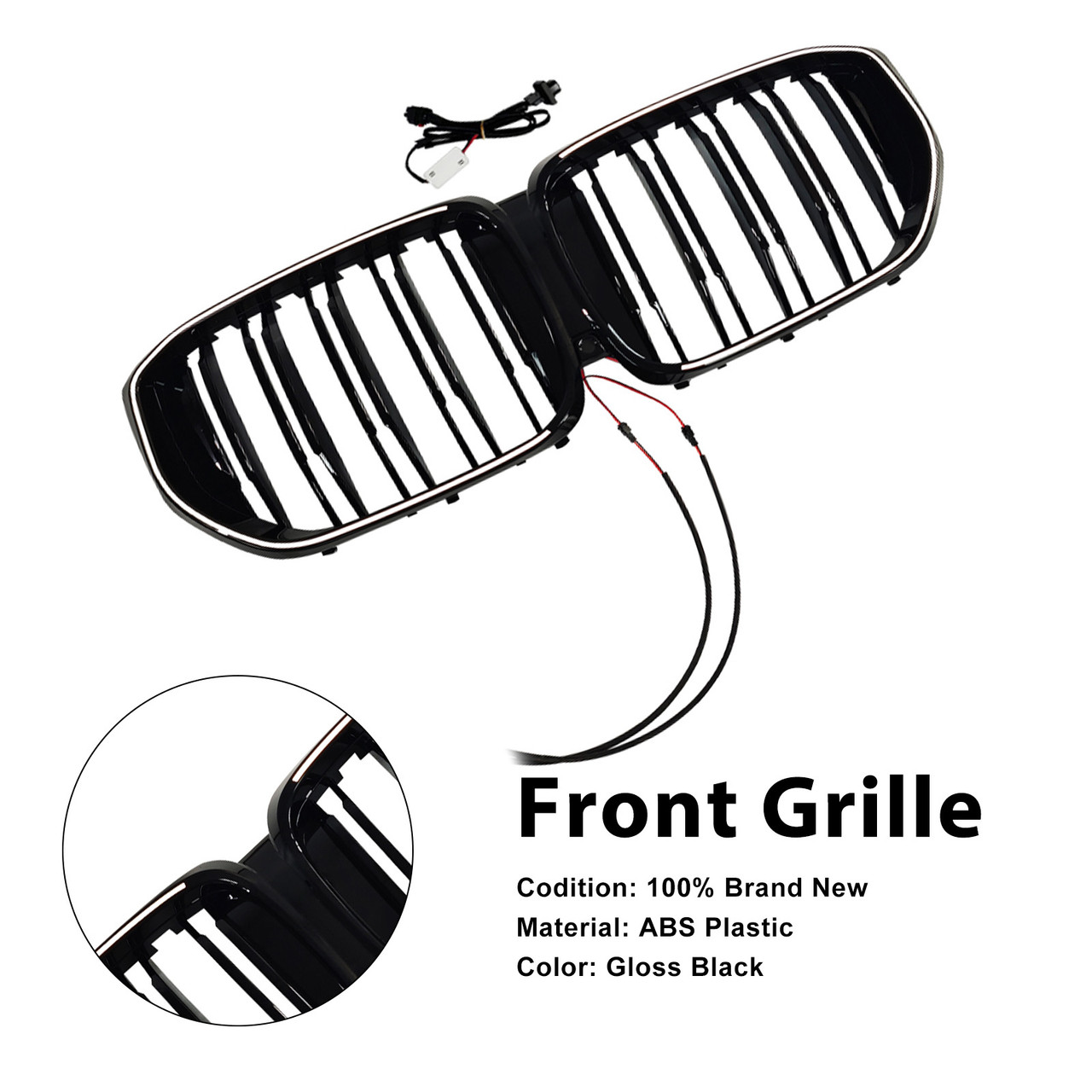 2024 BMW X5 G05 G18 Front Bumper Grille Black Gloss Black Generic