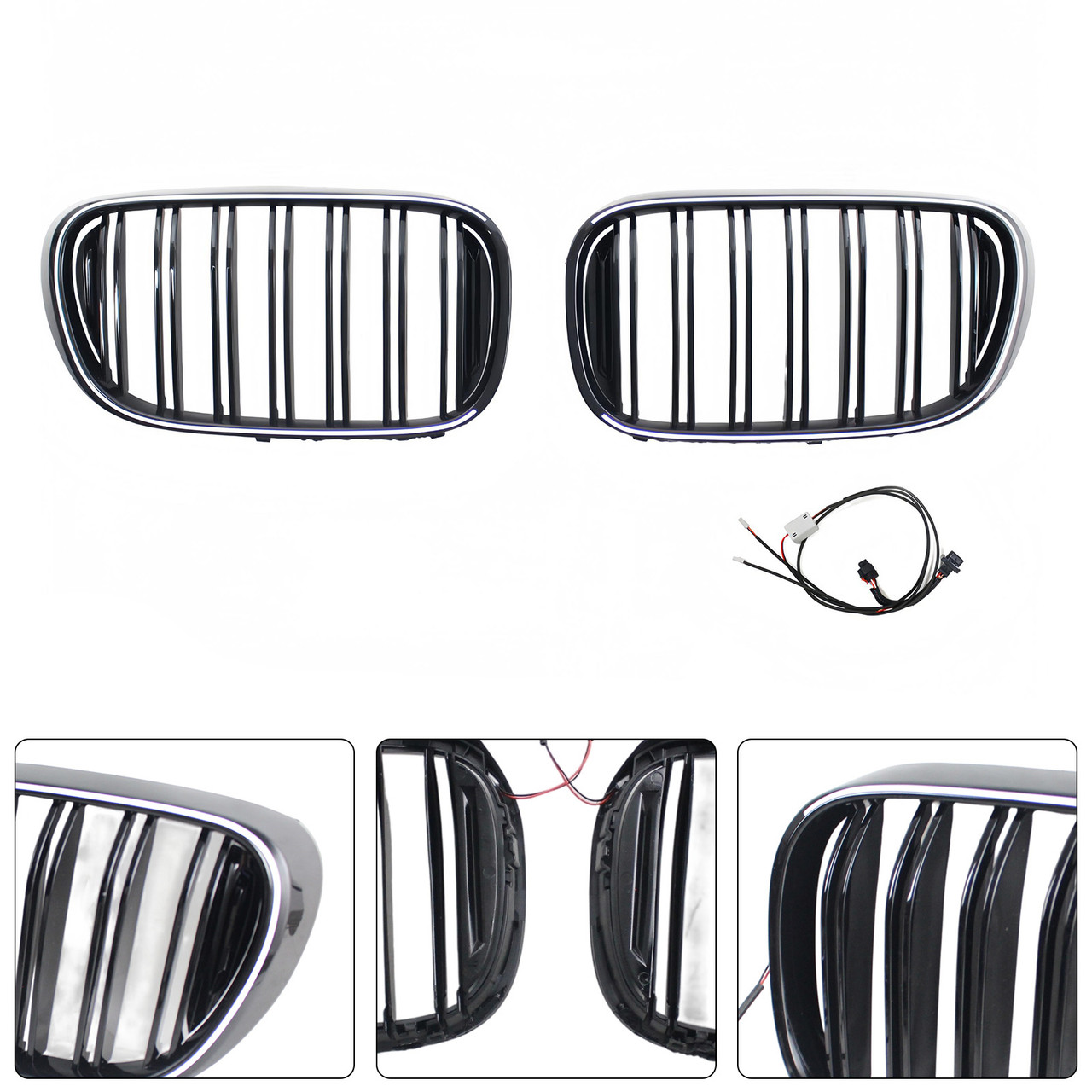 2015-2019 BMW 7 Series G11 Front Kidney Grille Gloss Black Generic