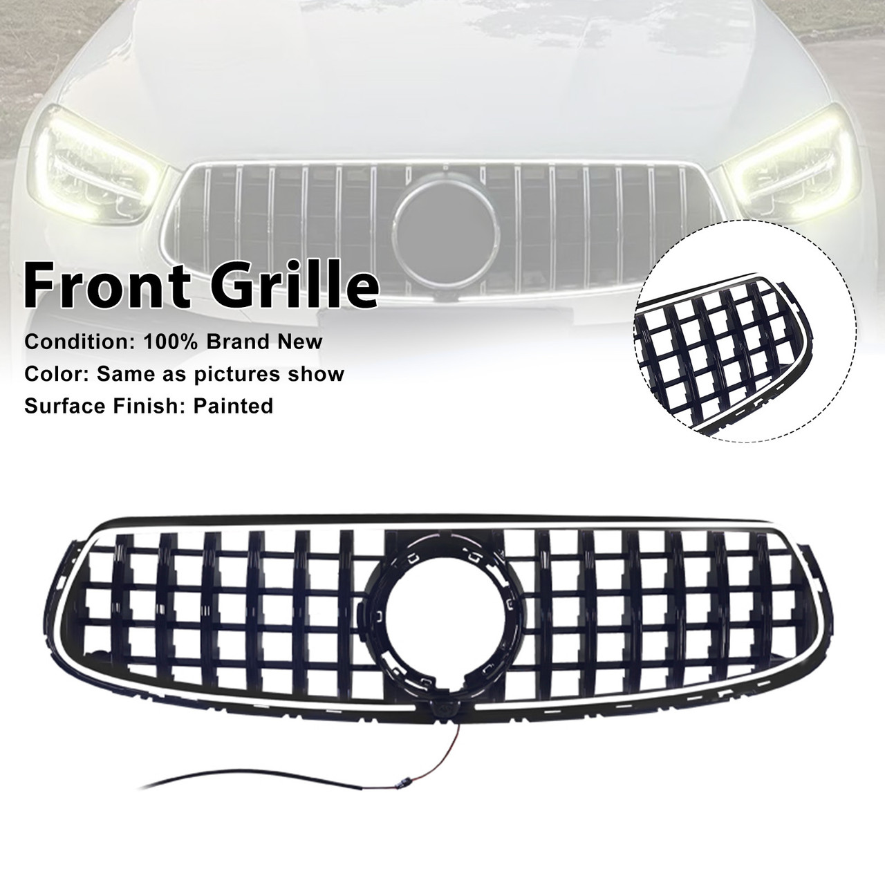 2020-2022 Mercedes-Benz GLC-Class X253 GLC250 GLC300 GT-Style Front Bumper Grille Generic