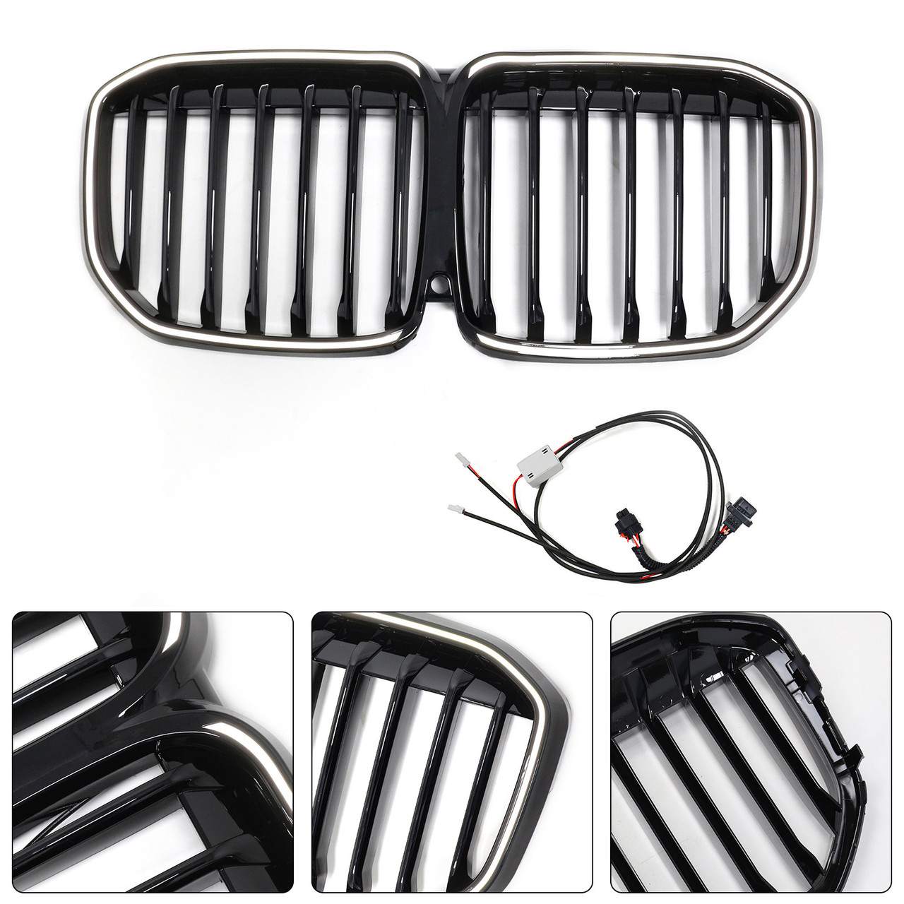 2019-2022 BMW X7 G07 Single Slat Gloss Black Front Kidney Grille Generic