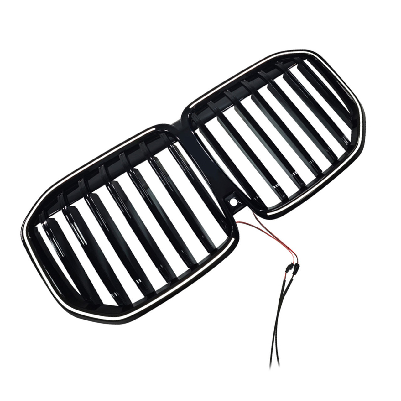 2013-2026 BMW X7 G07 Black Single Line Front Bumper Grille Gloss Black Generic