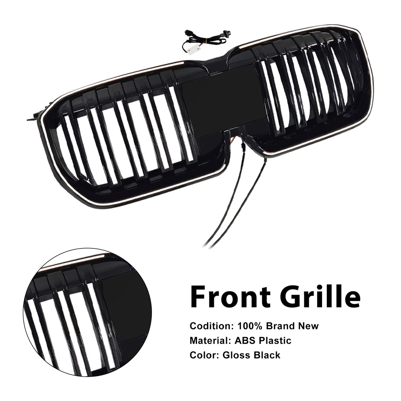 2023-2025 BMW X1 U11 U12 Double Slat Black Front Bumper Kidney Grille Generic