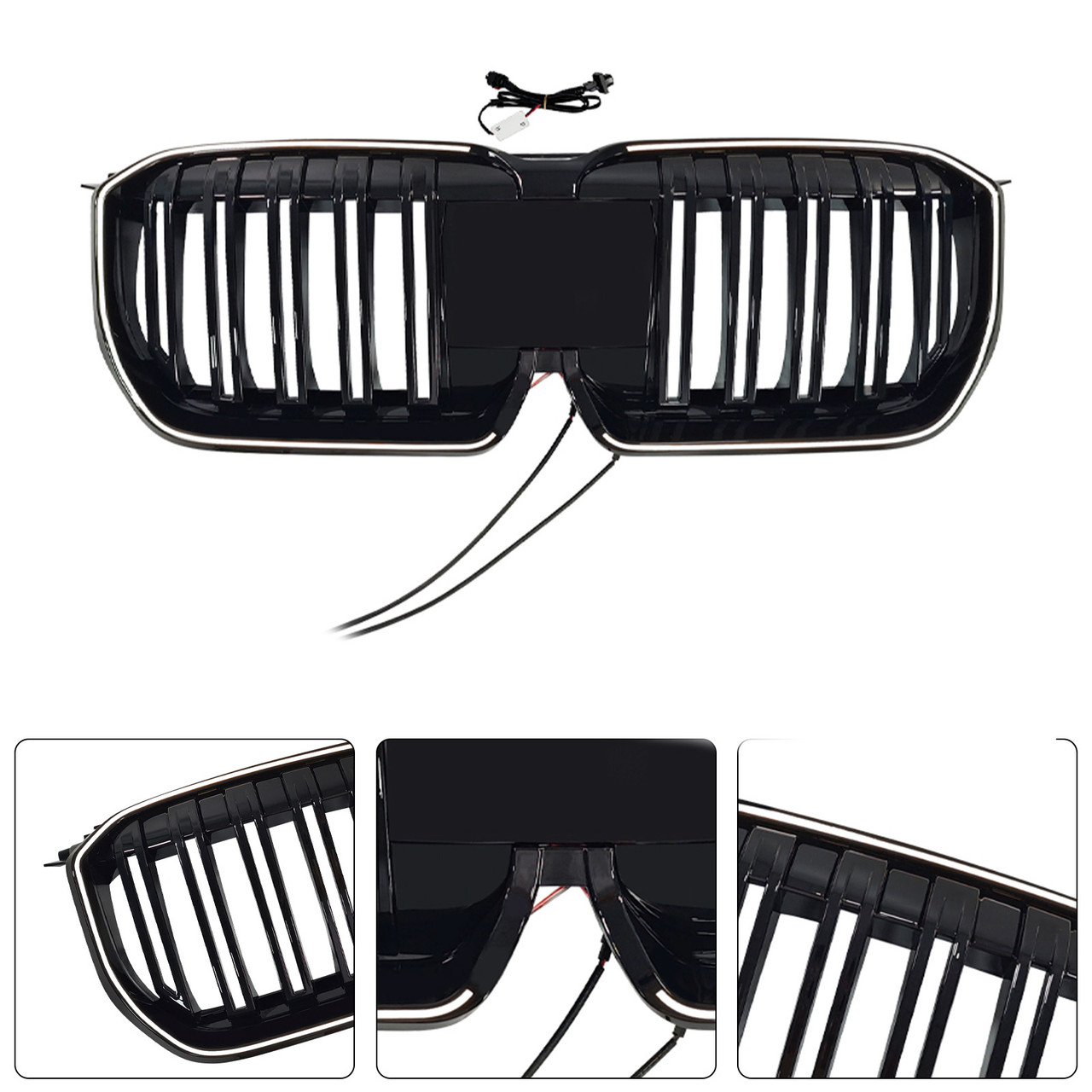 2023-2025 BMW X1 U11 U12 Double Slat Black Front Bumper Kidney Grille Generic