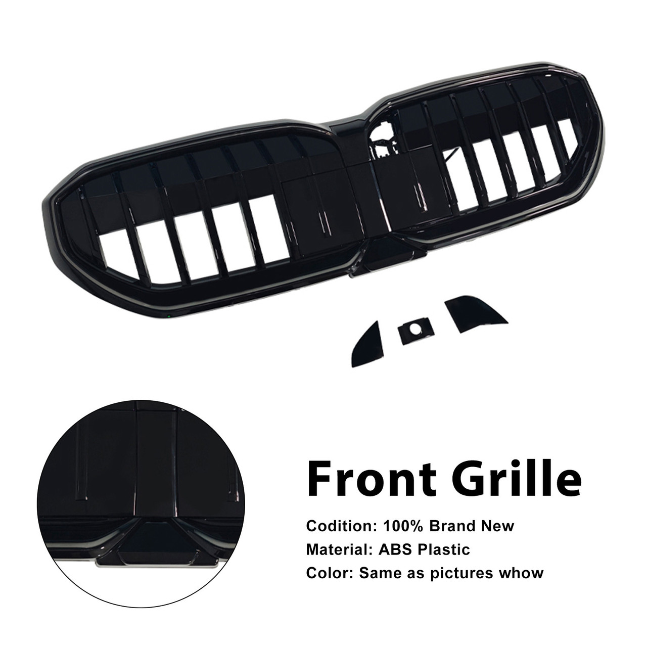 2024-2026 BMW 5 Series I5 G60 G61 G68 M60-Style Front Bumper Grille Black Generic