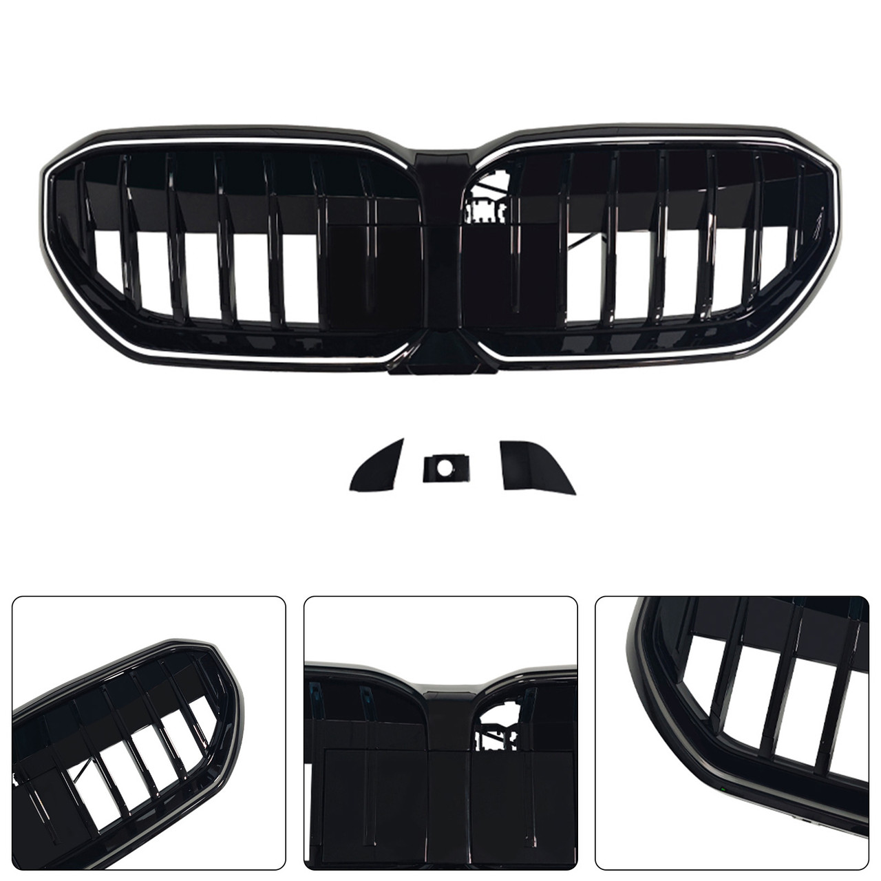 2024-2026 BMW 5 Series I5 G60 G61 G68 M60-Style Front Bumper Grille Black Generic