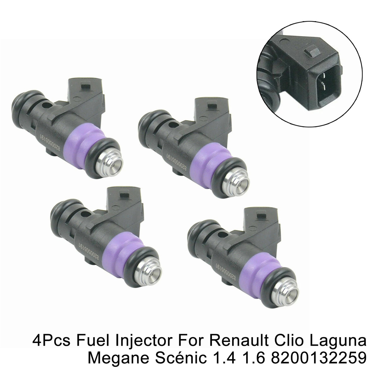 4Pcs Fuel Injector For Renault Clio Laguna Megane Scénic 1.4 1.6 8200132259