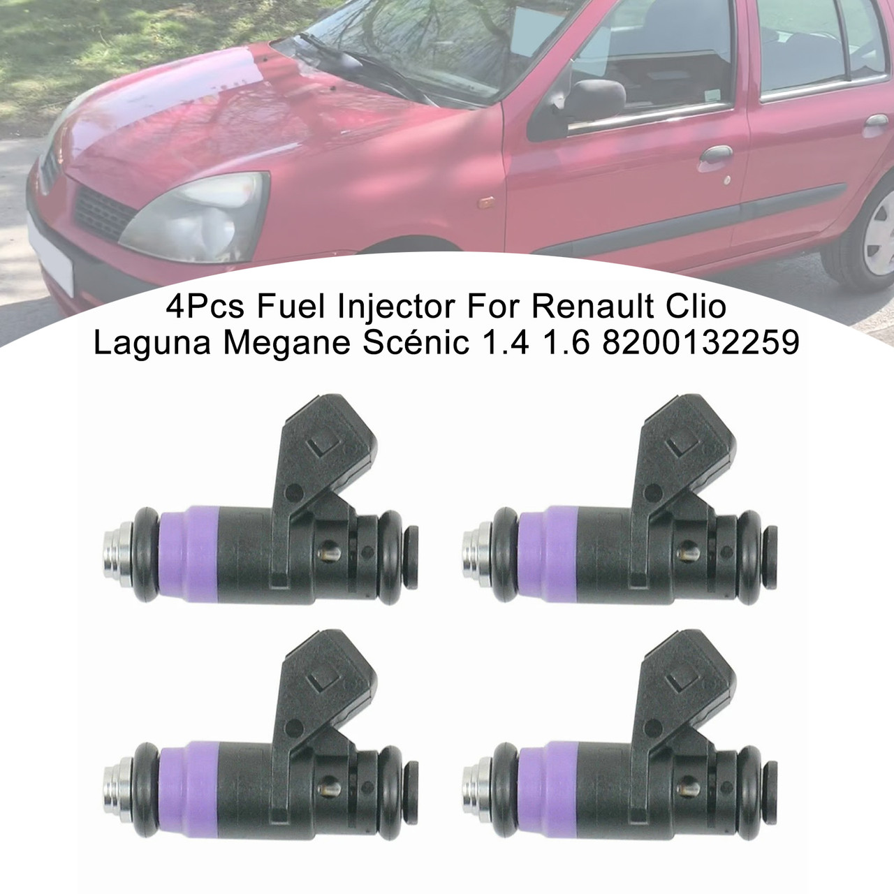 4Pcs Fuel Injector For Renault Clio Laguna Megane Scénic 1.4 1.6 8200132259