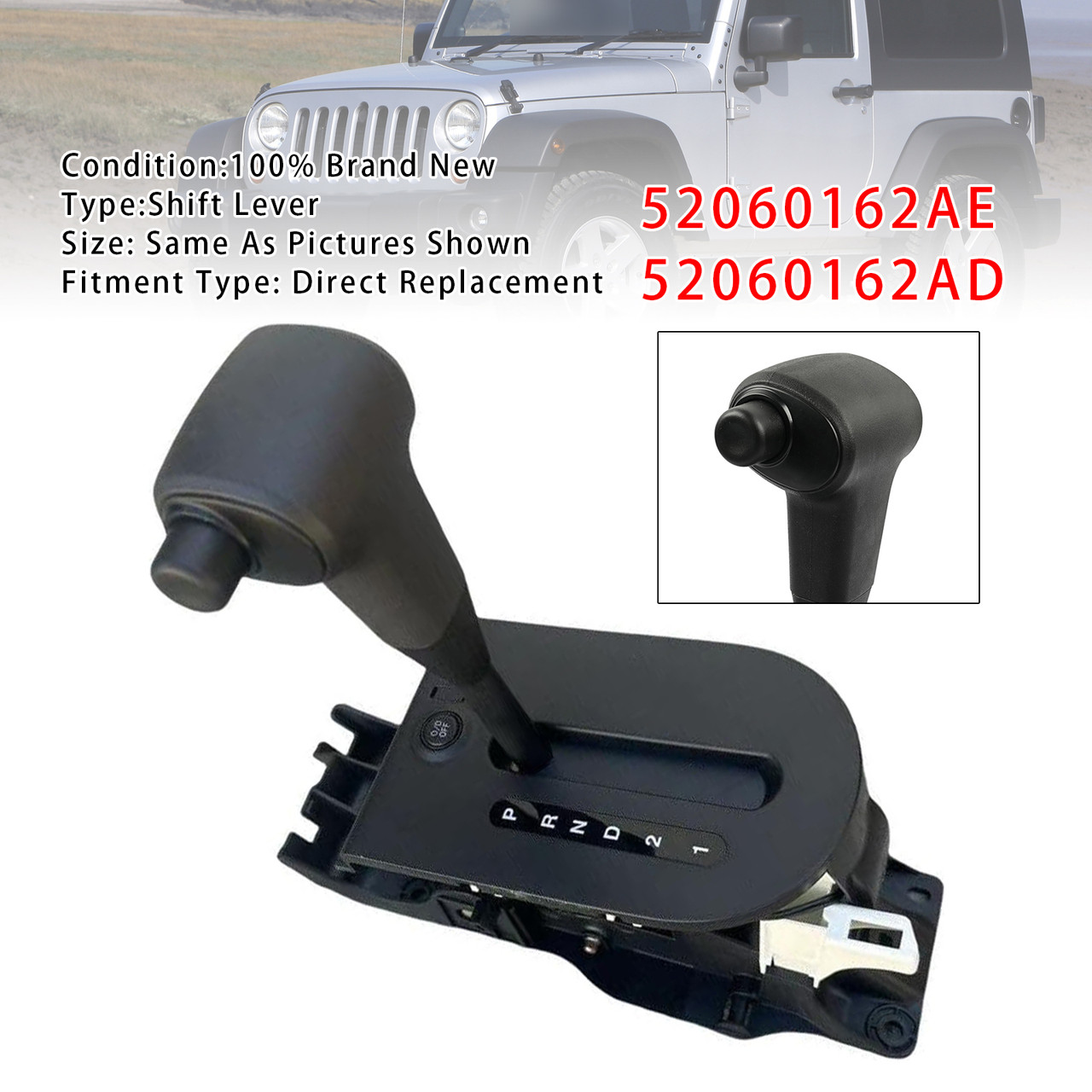 2007-2010 Jeep Wrangler New Shift Lever w/Auto Trasmision Assembly 52060162AE Generic