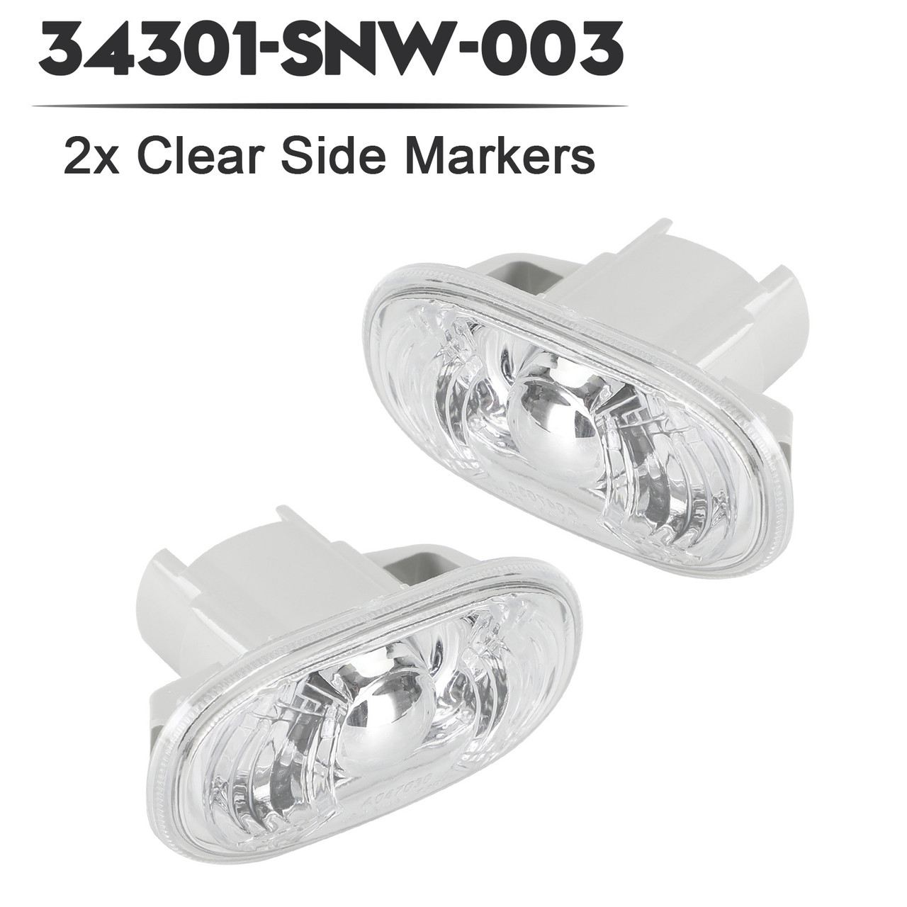 2006-2011 Honda Civic FD2 2x Clear Side Markers 34301-SNW-003 Generic