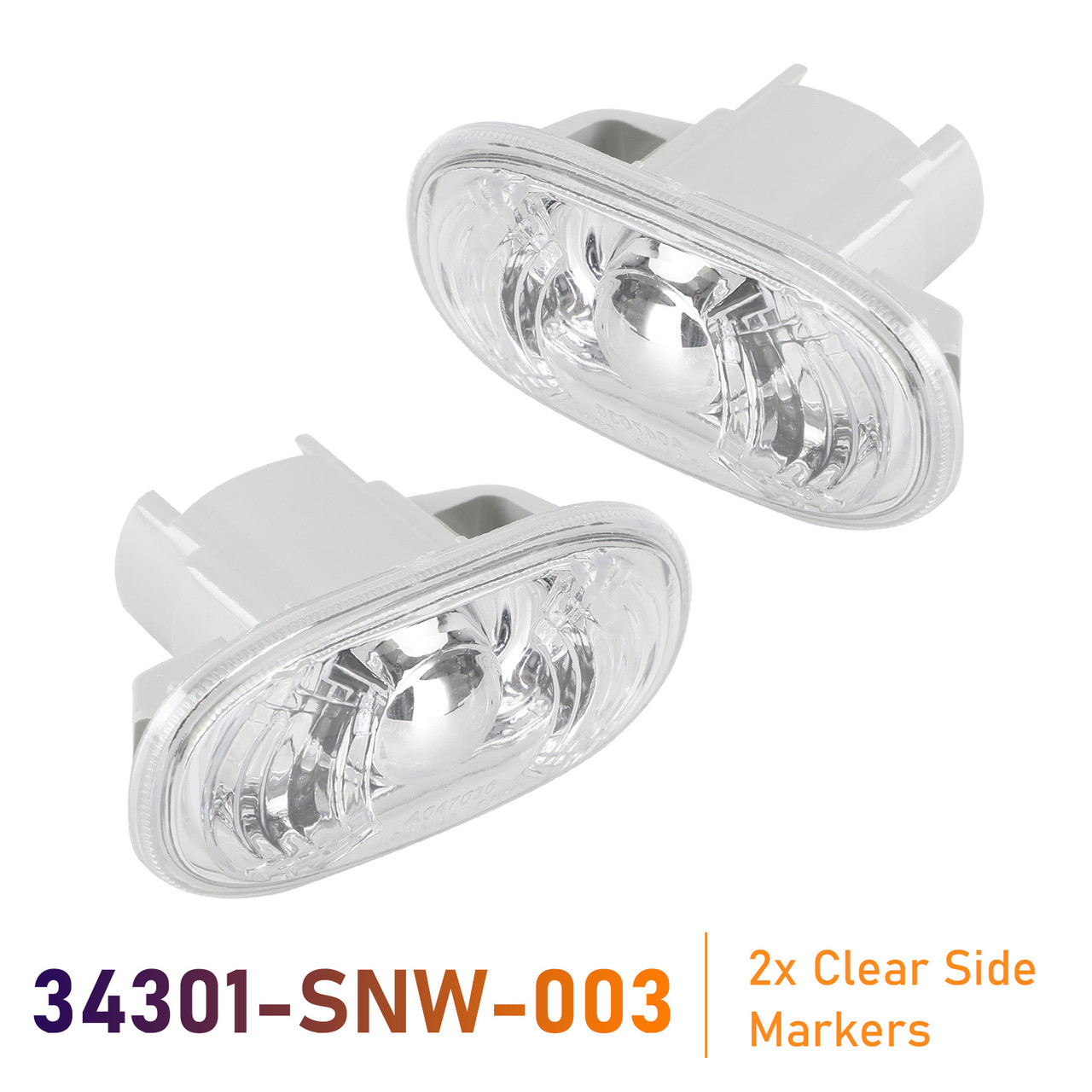 2006-2011 Honda Civic FD2 2x Clear Side Markers 34301-SNW-003 Generic
