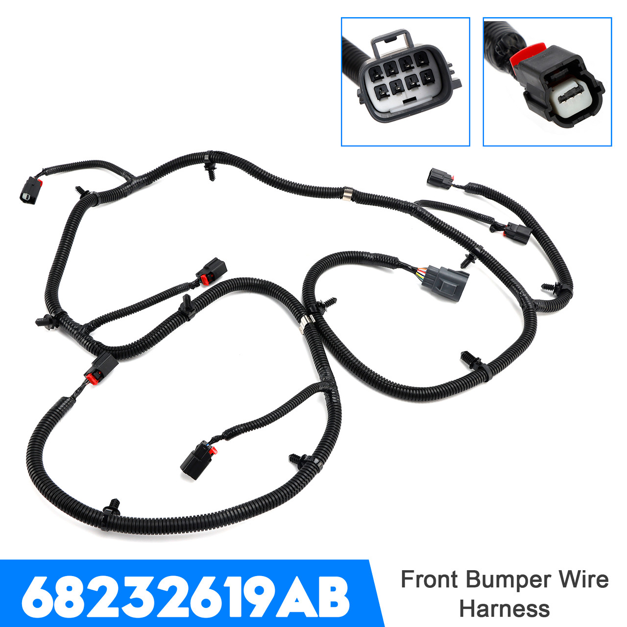 2014-2024 Ram 1500 Front Bumper Wire Harness with Park Sensors Generic