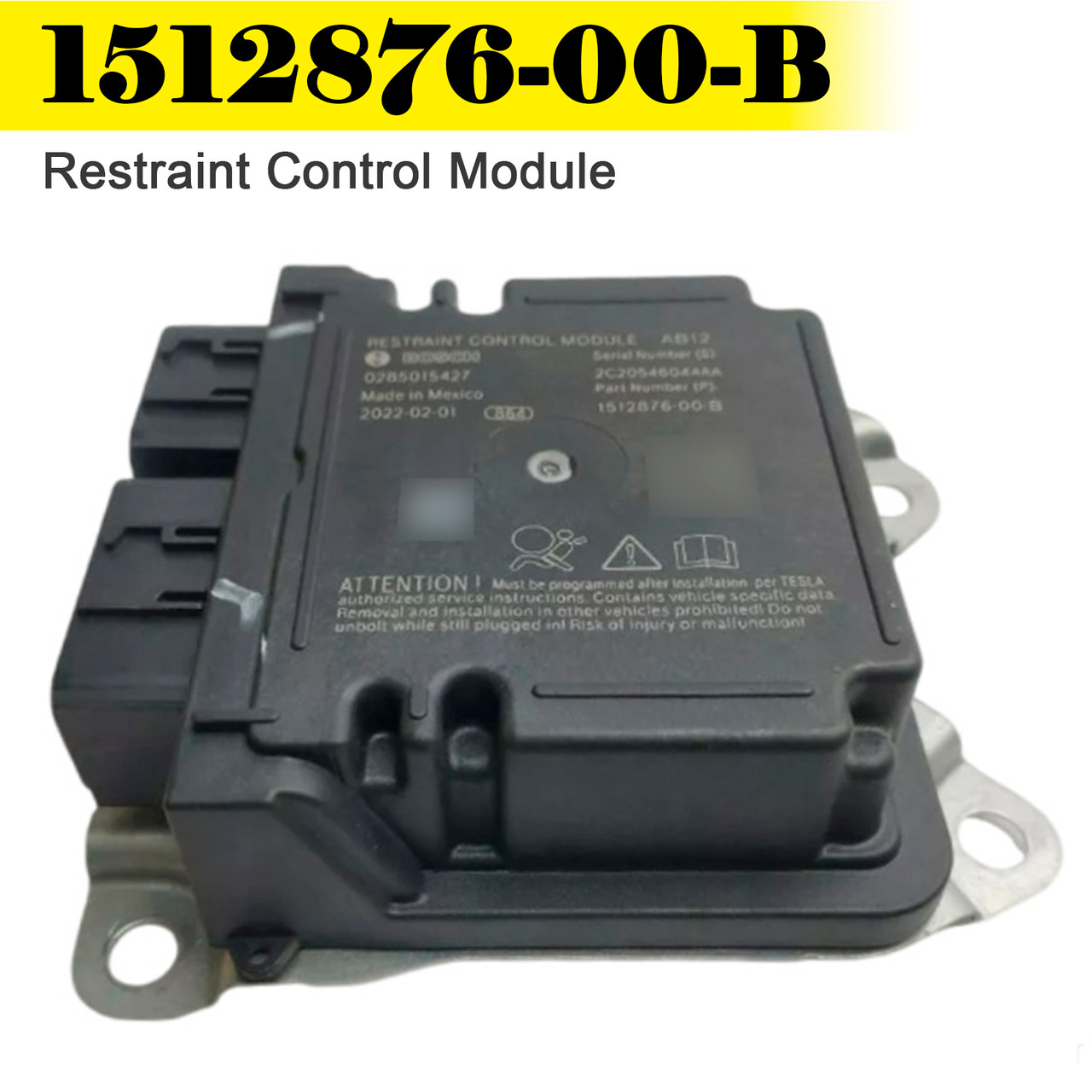 2017-2022 Tesla Model Y Restraint Control Module 1512876-00-B Generic