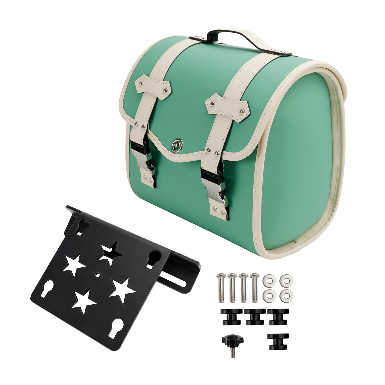 Motorbike Quick Release Saddlebag W/ Bracket Luggage Storage Green Generic