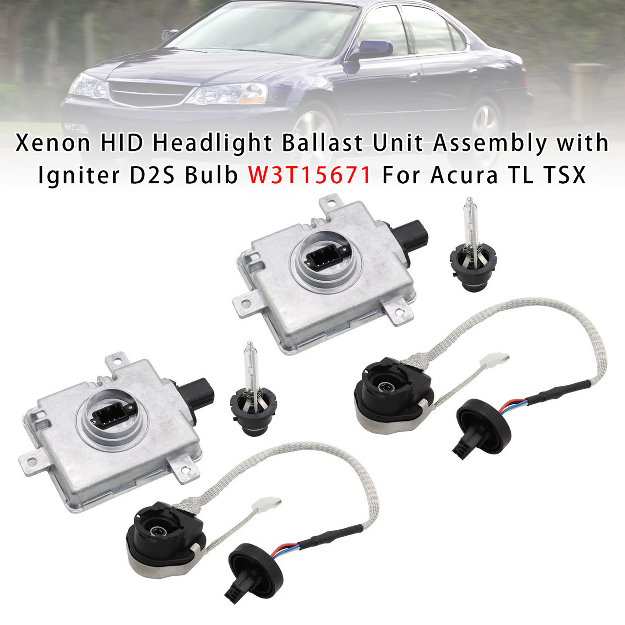 2002-2005 Acura TL 3.2L 2.4L Xenon HID Headlight Ballast Unit Assembly with Igniter D2S Bulb W3T15671 Generic