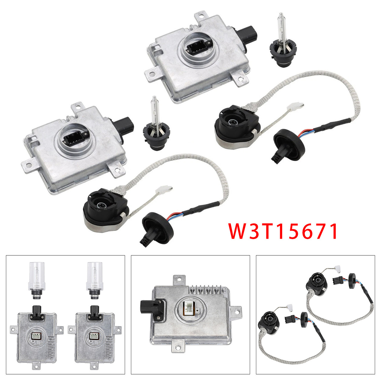 2004-2005 Mazda 3 2.0L 2.3L Xenon HID Headlight Ballast Unit Assembly with Igniter D2S Bulb W3T15671 Generic