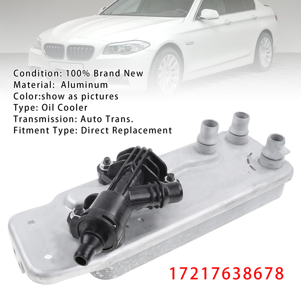 2012-2016 BMW ActiveHybrid 5/ 7 Transmission Oil Cooler Heat Exchanger w/ Thermostat 17217638678 Generic