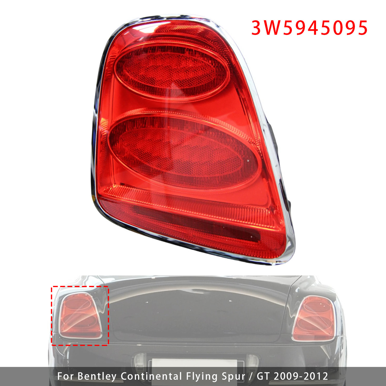 2009-2012 Bentley Continental Flying Spur/ GT Left Tail Light 3W5945095 Generic