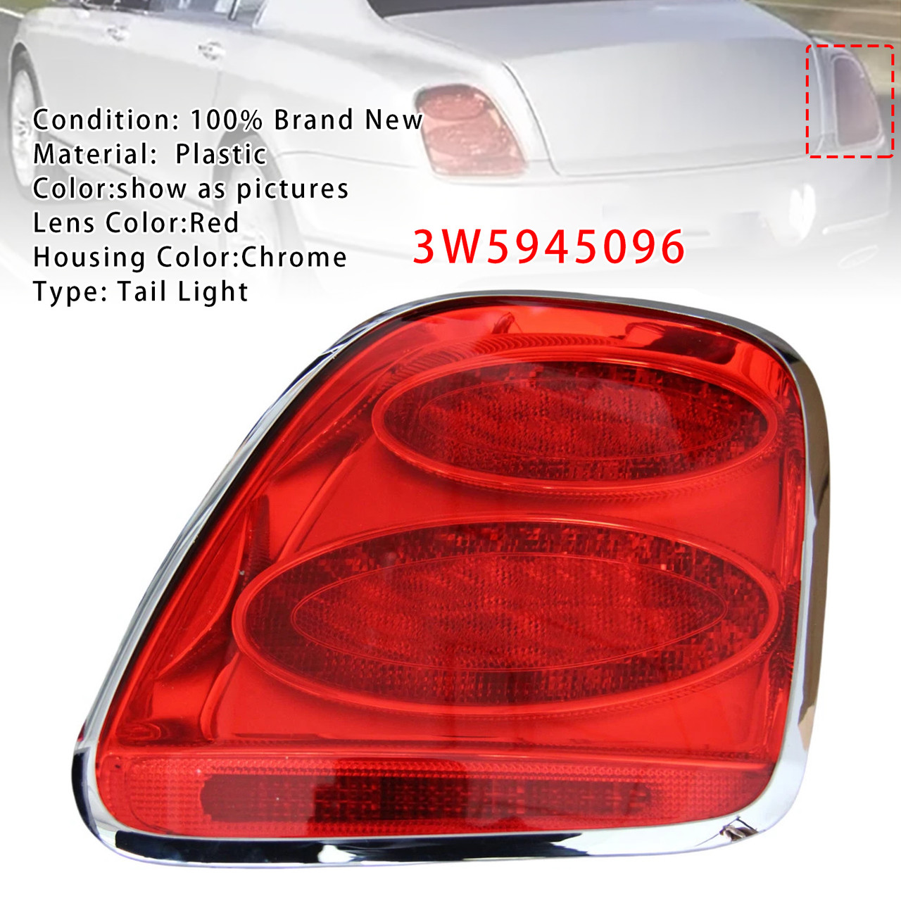 2009-2012 Bentley Continental Flying Spur Right Tail Light 3W5945096 Generic