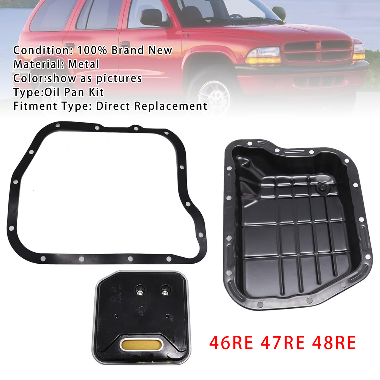 1998-2003 Dakota Durango 46RE 47RE 48RE Transmission Oil Pan Kit with Gasket Filter Generic