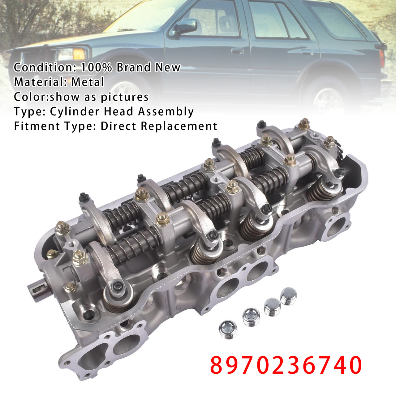 1988-1997 ISUZU AMIGO PICKUP RODEO TROOPER 2.6L Cylinder Head 8970236740 Generic