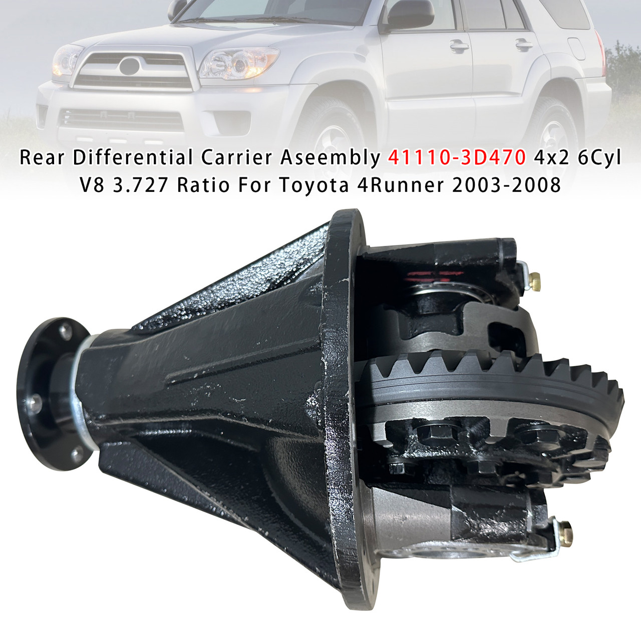 2003-2008 Toyota 4Runner Rear Differential Carrier Aseembly 41110-3D470 4x2 6Cyl V8 3.727 Ratio Generic