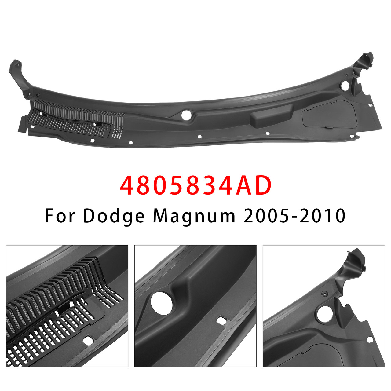 2005-2010 Dodge Charger Magnum Windshield Wiper Cowl Top Panel 4805834AD Generic