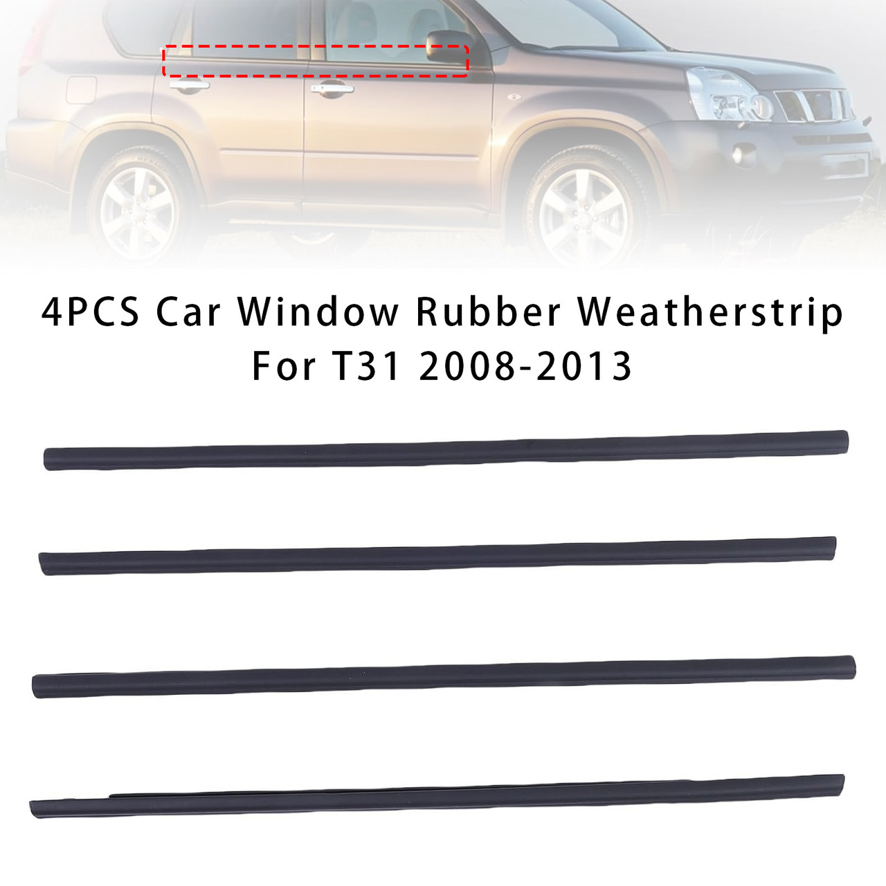 2008-2013 T31 4PCS Car Window Rubber Weatherstrip 80820-1DA0A Generic