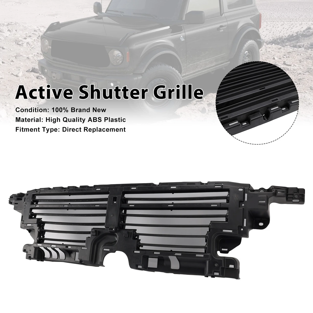 2021-2023 Ford Bronco 2.3L 2.7L Air Collecting Hood Grille Shutter P2DZ16138A Generic