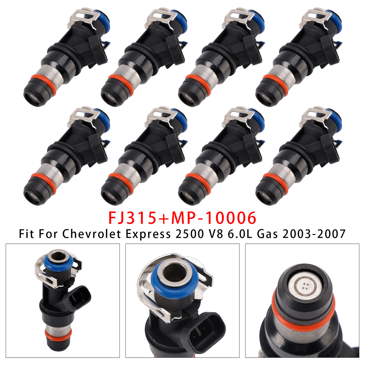 8Pcs Fuel Injector For Chevrolet GMC Buick Cadillac Hummer H2 Isuzu NPR FJ315
