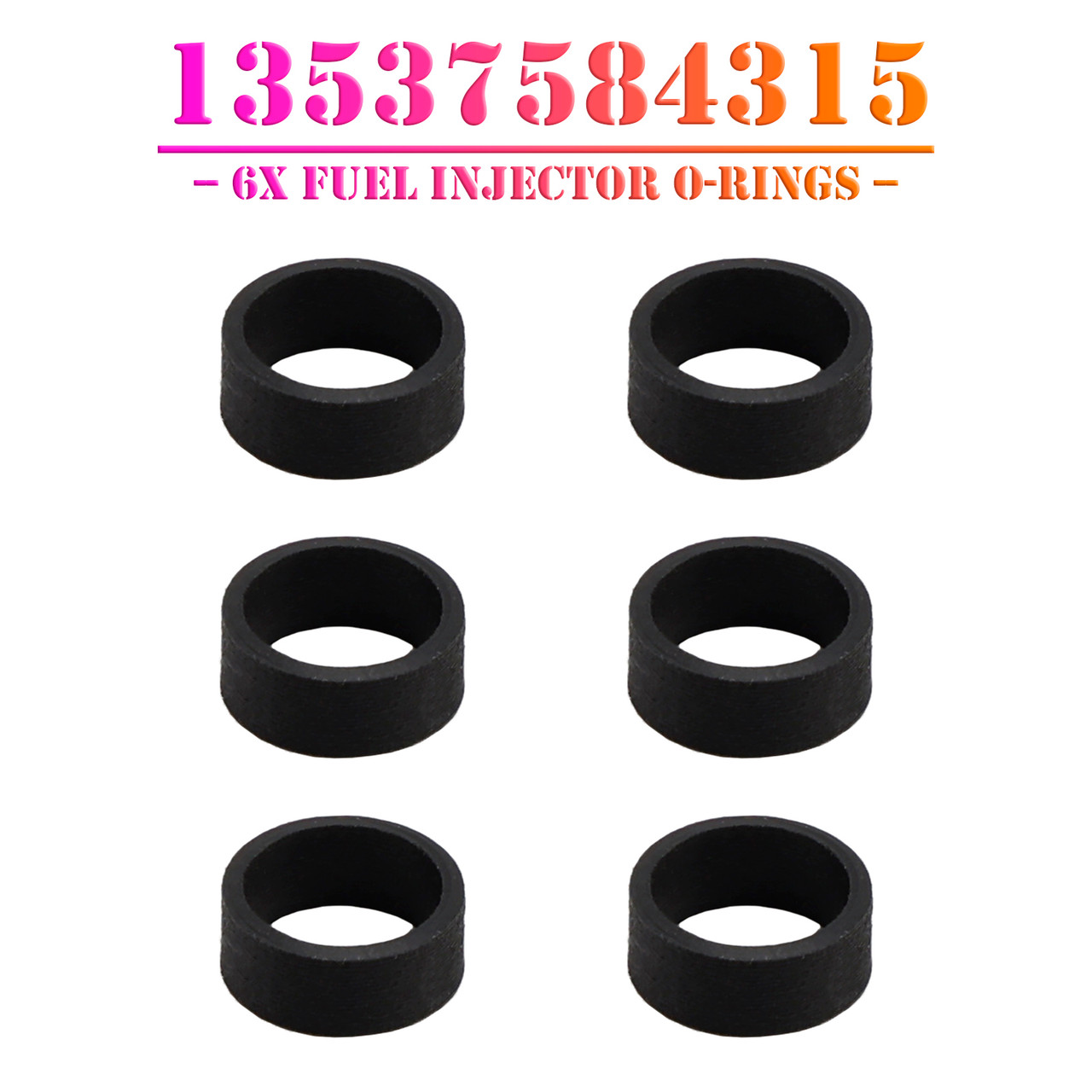 6x Fuel Injector O-Rings 13537584315 for BMW E88 E90 E92 E60 E70 F10