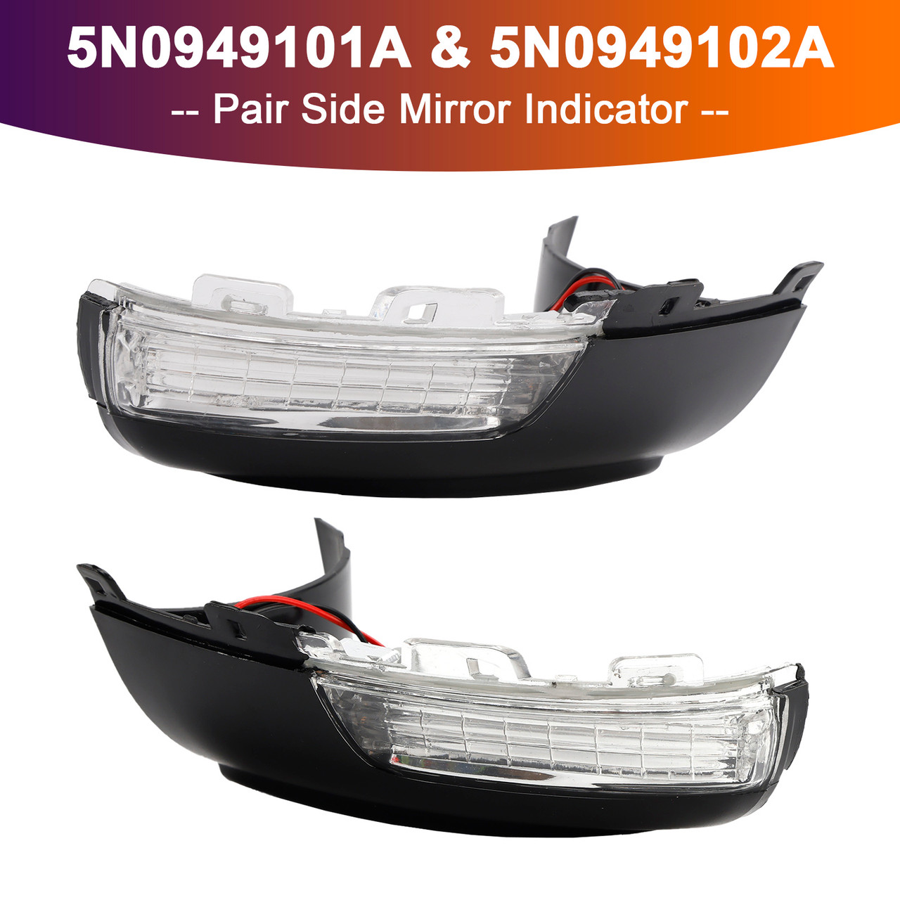 2010-2020 Seat Alhambra 7N Pair Side Mirror Indicator 5N0949102A Generic