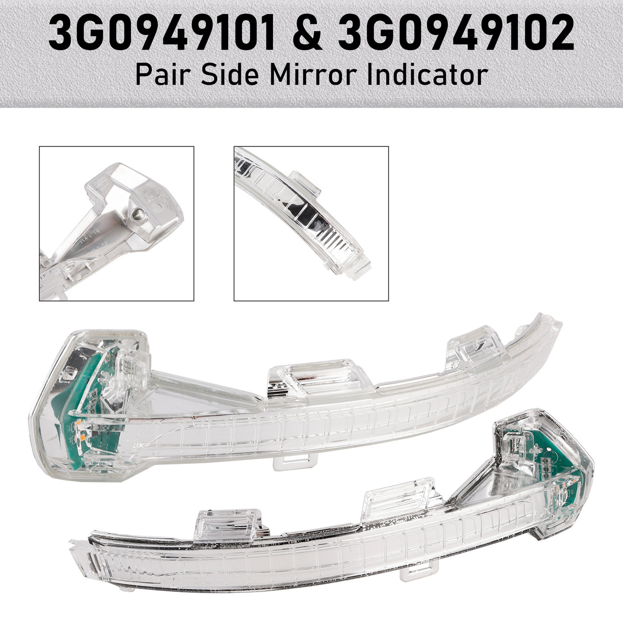 2018-2019 VW Passat Alltrack B8 3G5 2X Wing Door Mirror LED Indicator Light Lamps 3G0949101 Generic