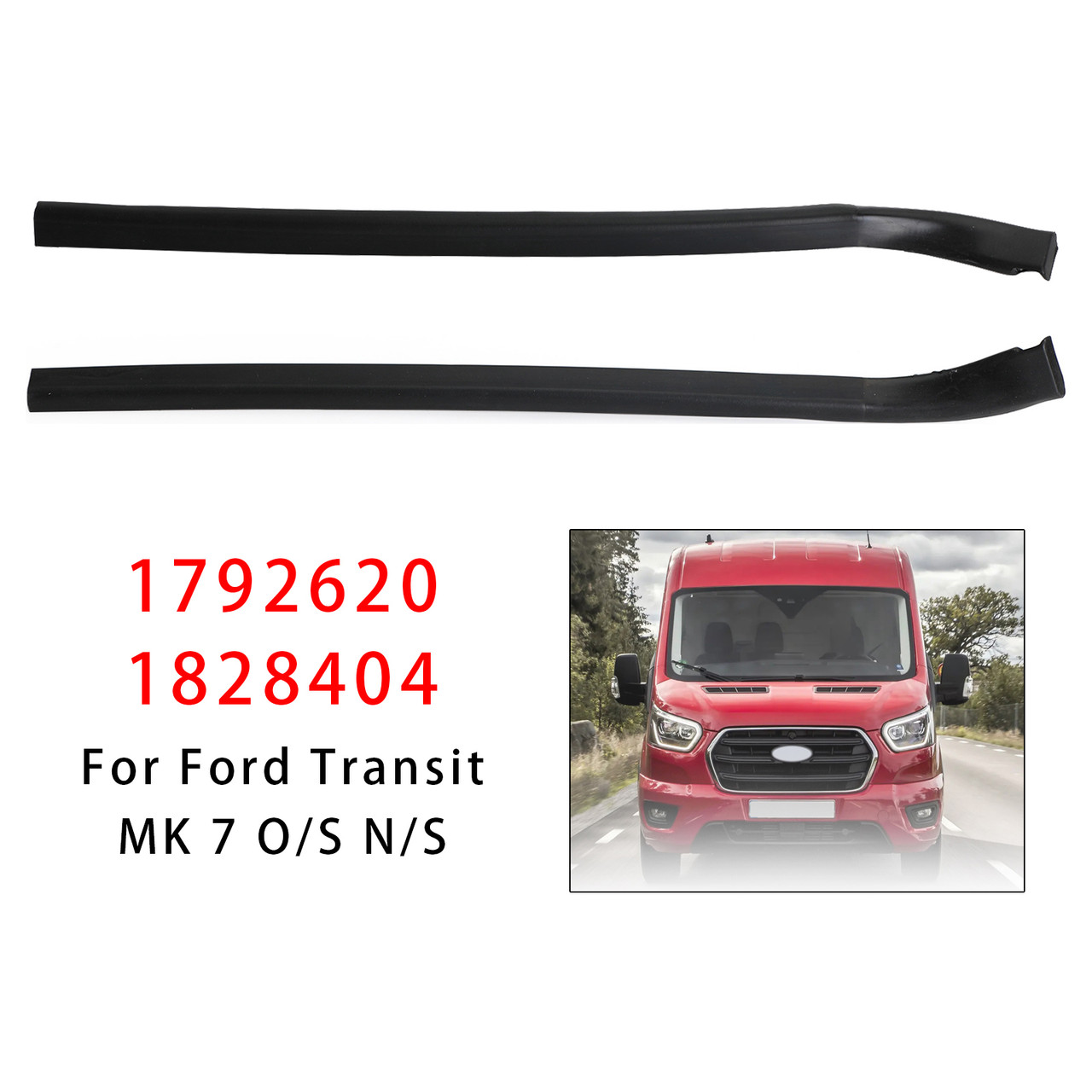 2PCS Front Door Weatherstrip Seal 1792620+1828404 For Ford Transit MK 7 O/S  N/S