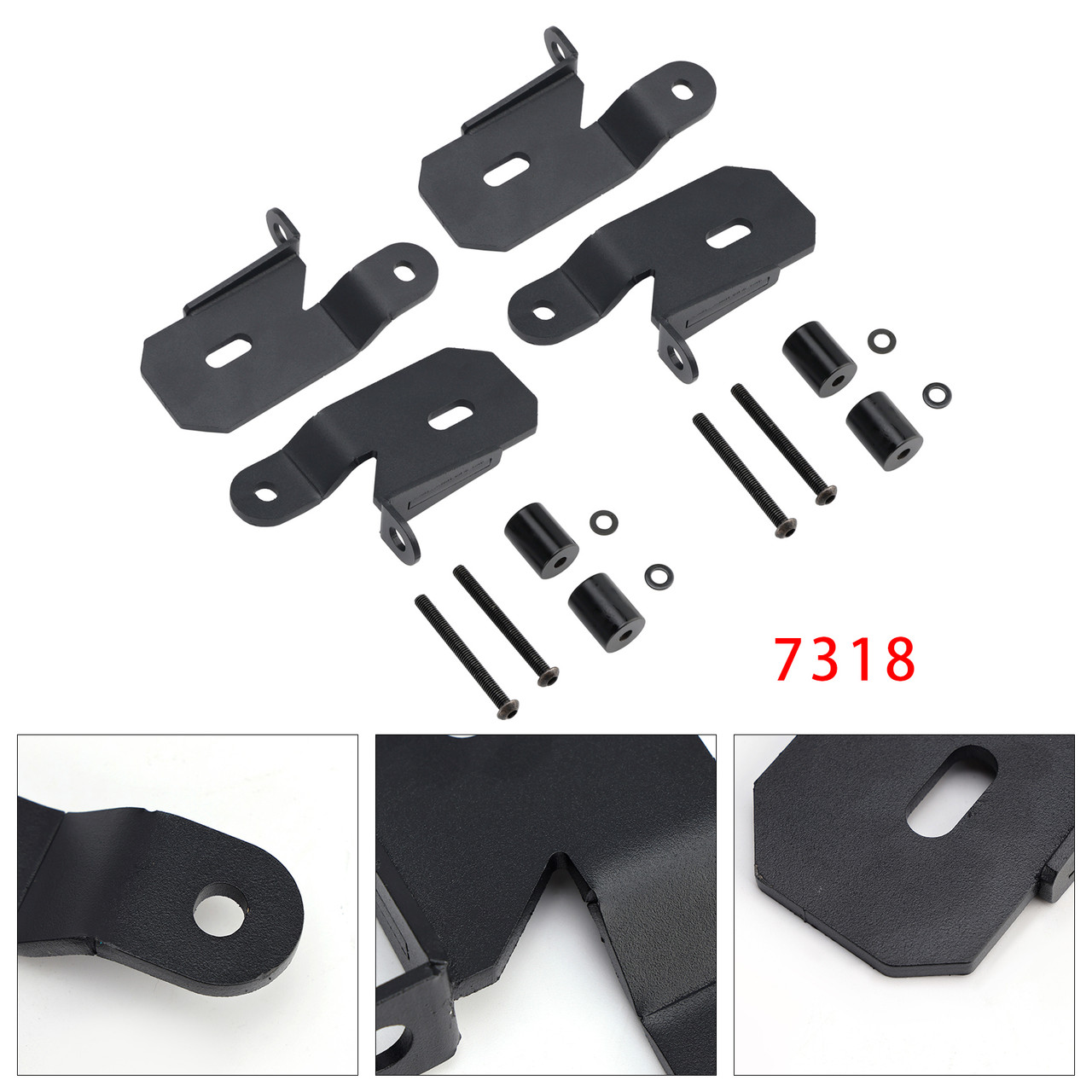 2018-2019 Jeep Wrangler JL 2 Pack 7318 A-Pillar Black Light Mount Brackets Generic