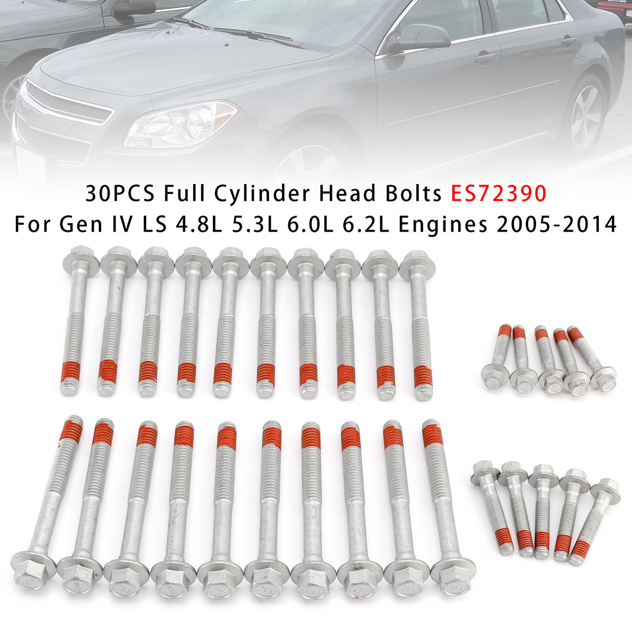 2012-2008 Chevrolet GM V8 30PCS Full Cylinder Head Bolts ES72390 Generic