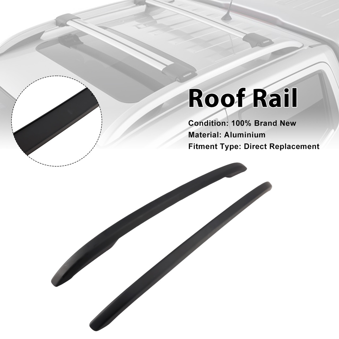 2015-2021 Nissan Navara D23 NP300 Aluminium Raised Roof Rails Rack Bar Generic