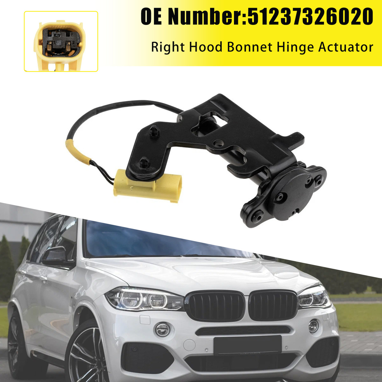 2014-2019 BMW X5 F15 X6 F16 Right Hood Bonnet Hinge Actuator 51237326020 Generic