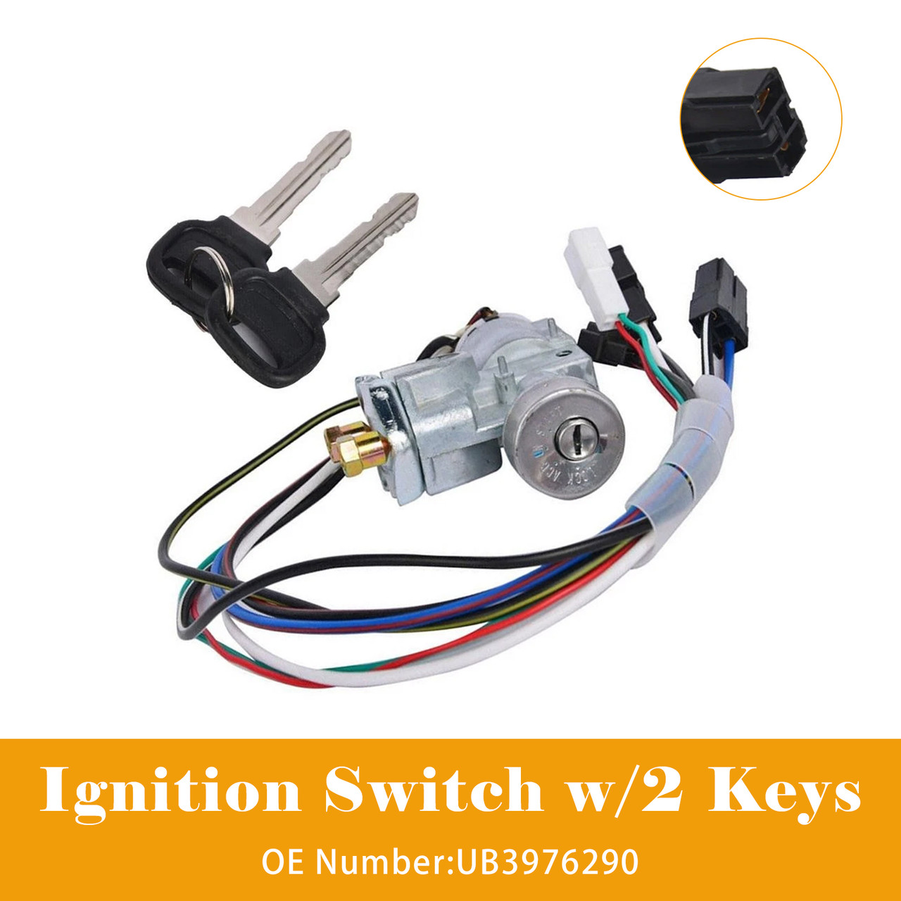 1986-1993 Mazda Pickup B2000 B2200 B2600 Ignition Switch w/2 Keys UB3976290 Generic