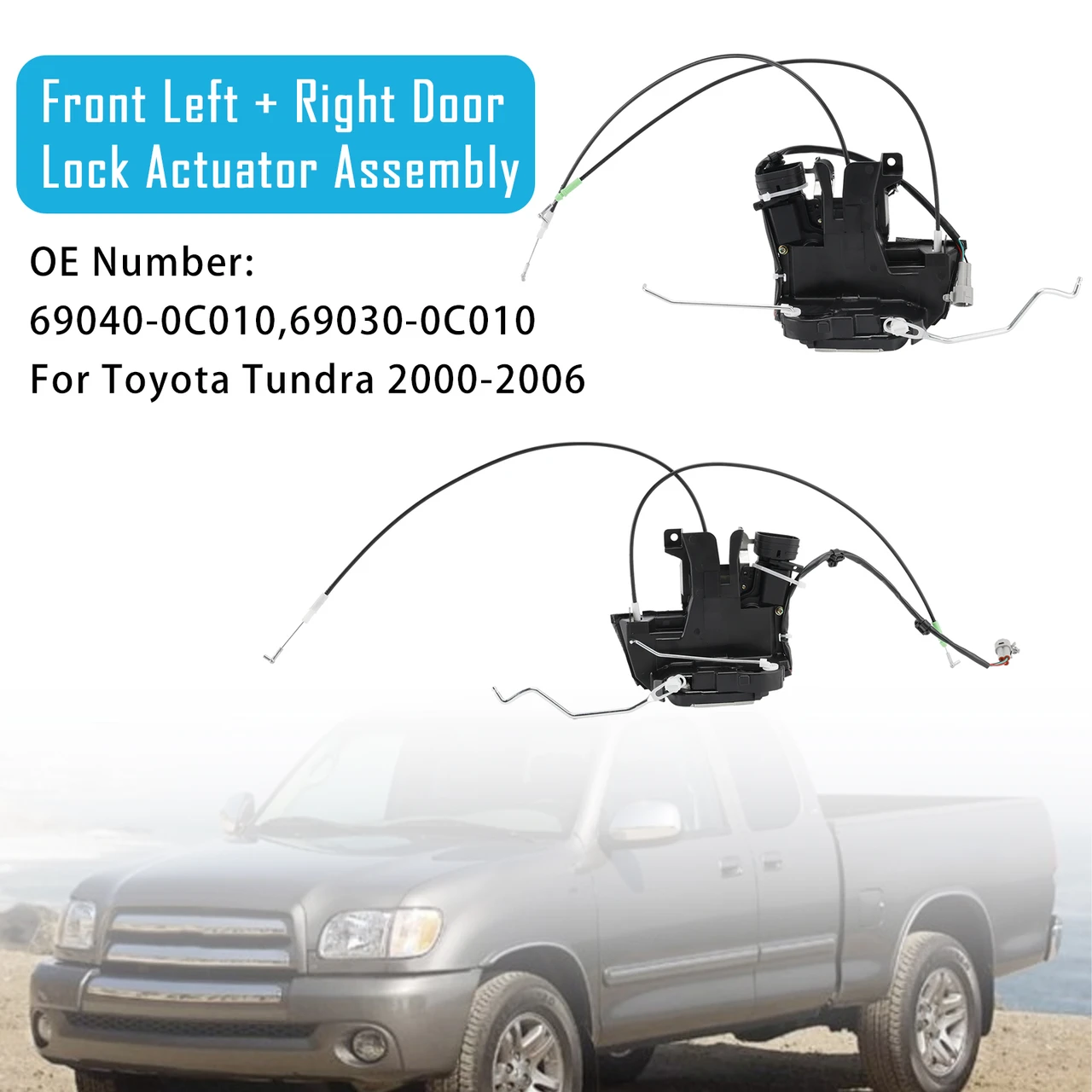 2000-2006 Toyota Tundra Front Left + Right Door Lock Actuator Assembly 69040-0C010 69030-0C010 Generic