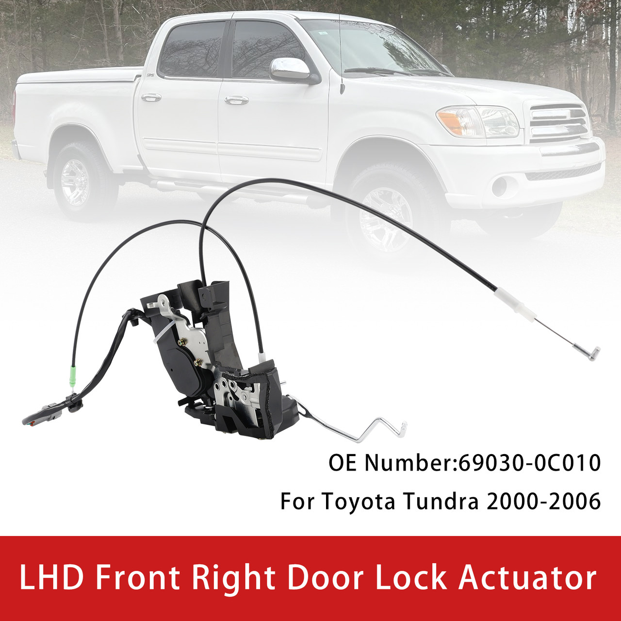 2000-2006 Toyota Tundra Front Front Right Passenger Side Door Lock Actuator Assembly 69030-0C010 Generic