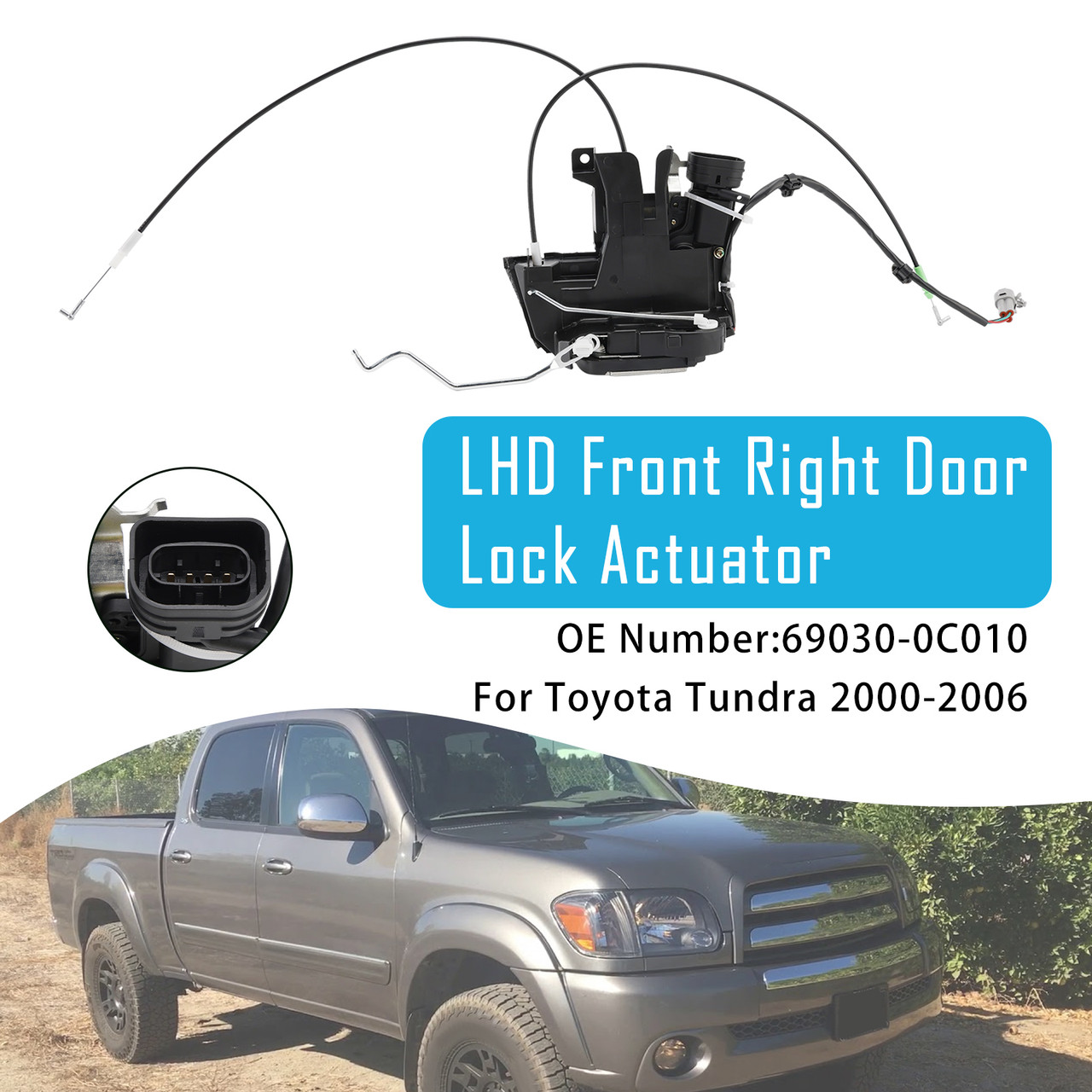 2000-2006 Toyota Tundra Front Front Right Passenger Side Door Lock Actuator Assembly 69030-0C010 Generic