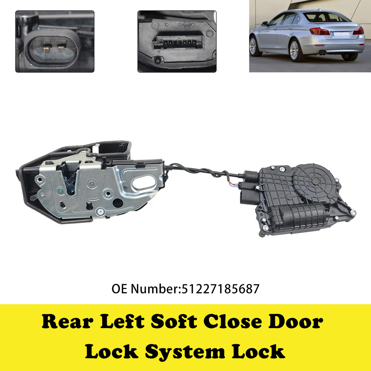Rear Left Soft Close Door Lock 51227185687 For BMW 5 F10 F11 7 Series F01 F02