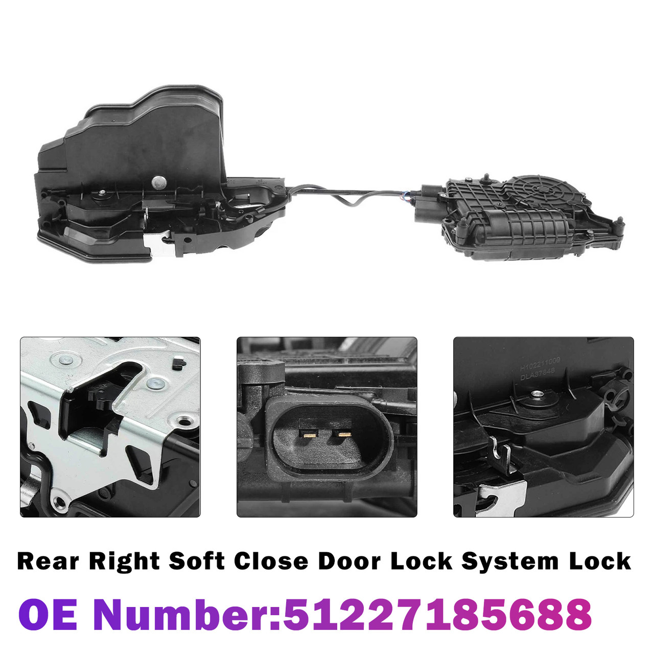 Rear Right Soft Close Door Lock 51227185688 For BMW 5 F10 F11 7 Series F01 F02